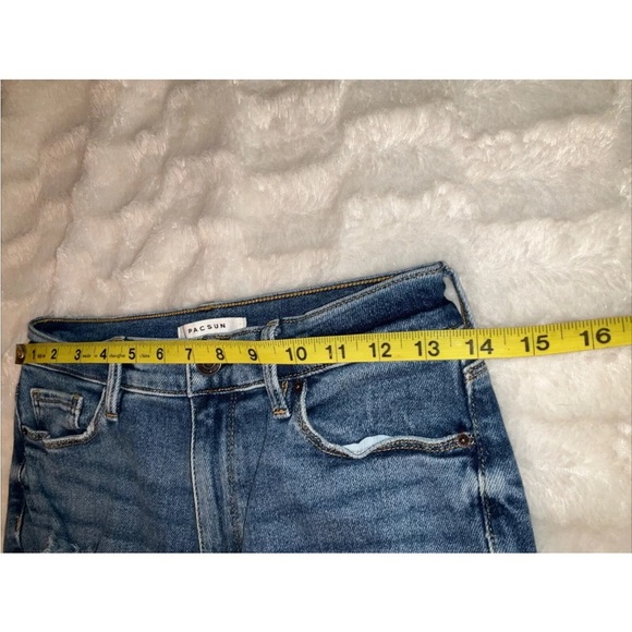 PacSun Distressed Jeans Juniors 27L High Rise‎ Ankle Jegging Skinny Blue - Picture 7 of 10